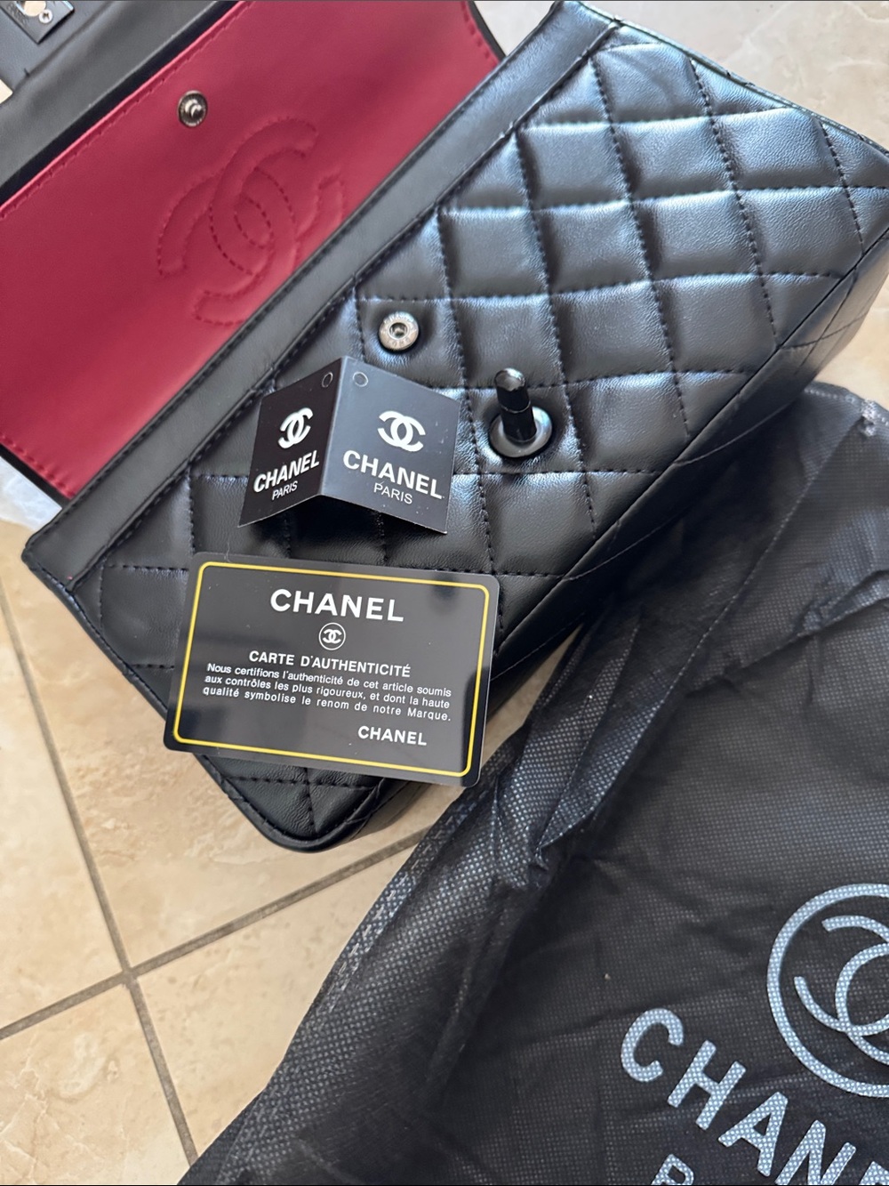 CHANEL copy Black Quilted Leather with black hardware Mini Flap Shoulder Bag - Picture 7 of 7
